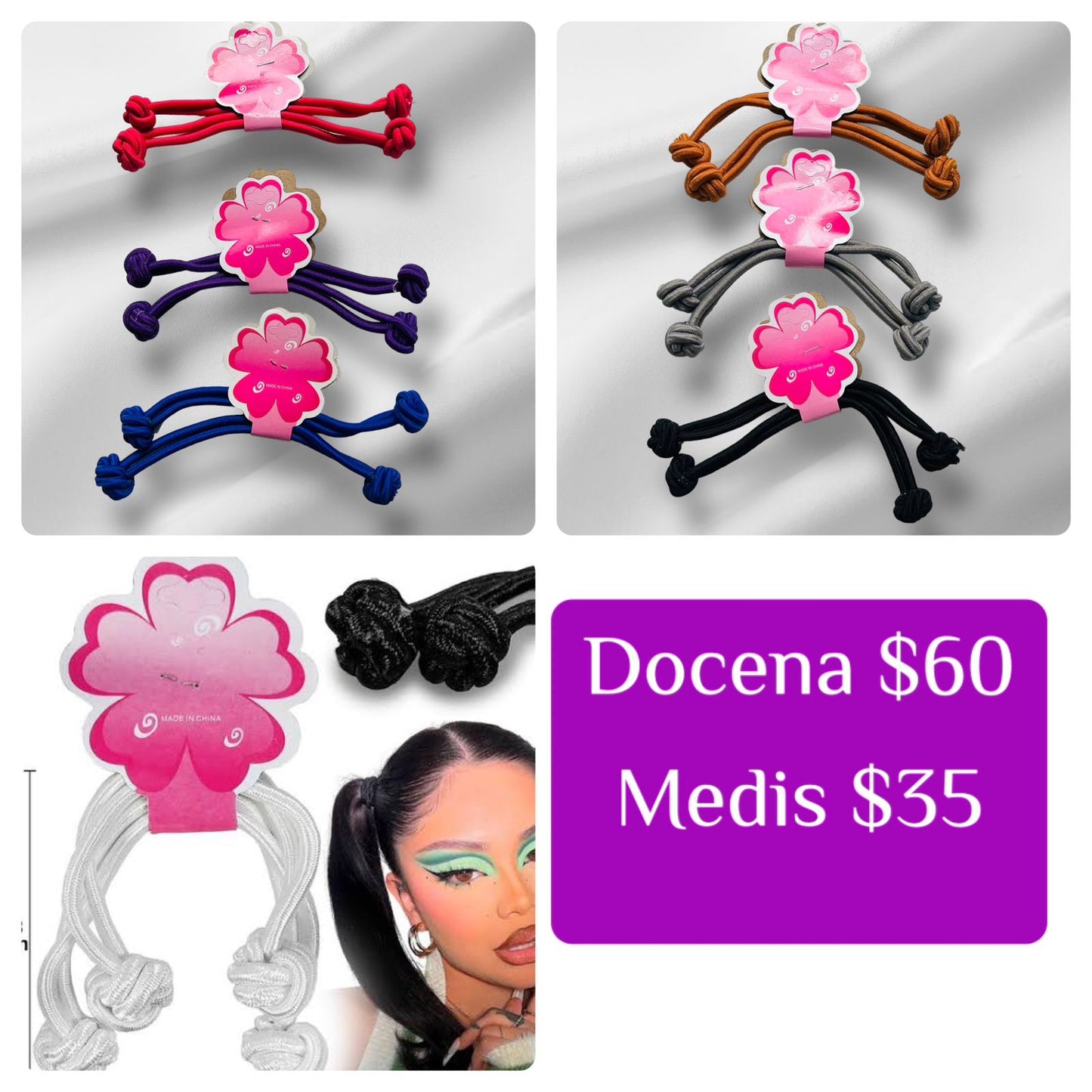 Liga nudo de colores, codigo A34