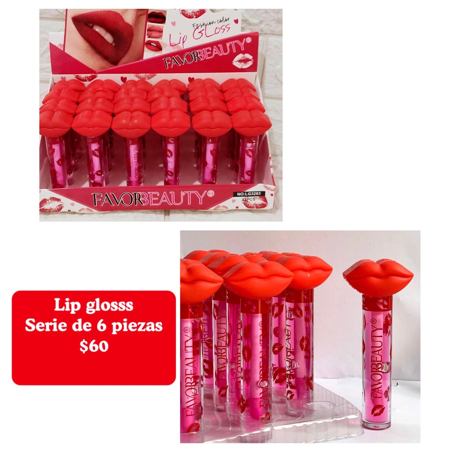 Gloss de labios, serie de 6 piezas,codigo a251