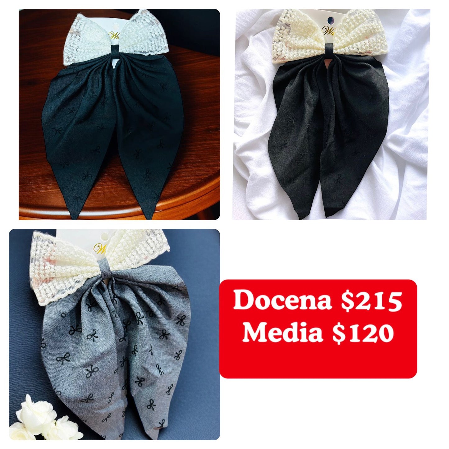 Moño con tejido, 2 colores, codigo a29BIS