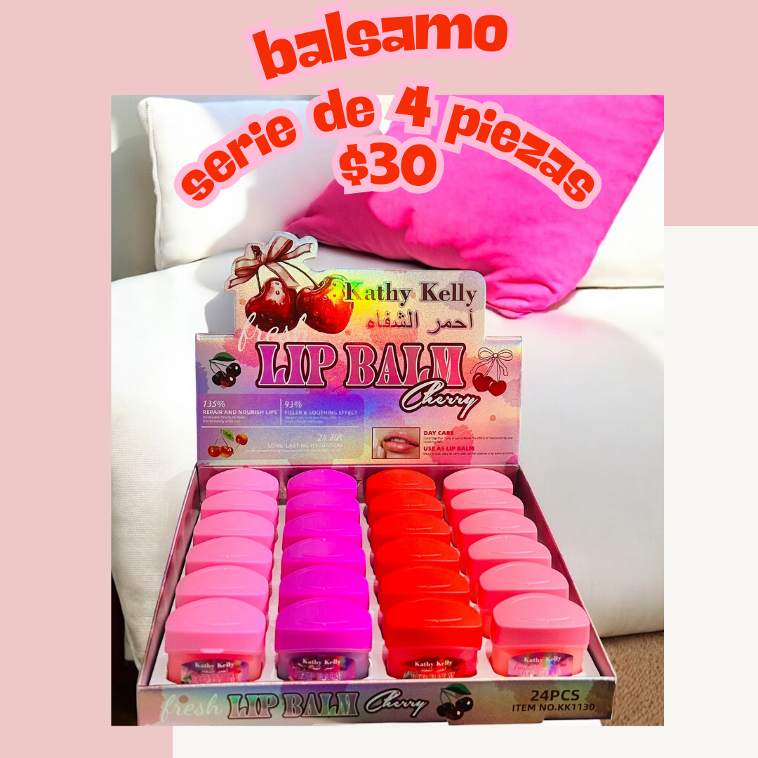 serie de 4 balsamos de cereza, codigo a43