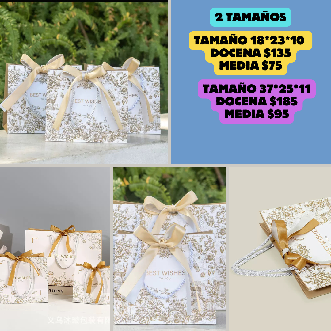 Bolsa de regalo best wishes, 18*23*10 cm, codigo a906