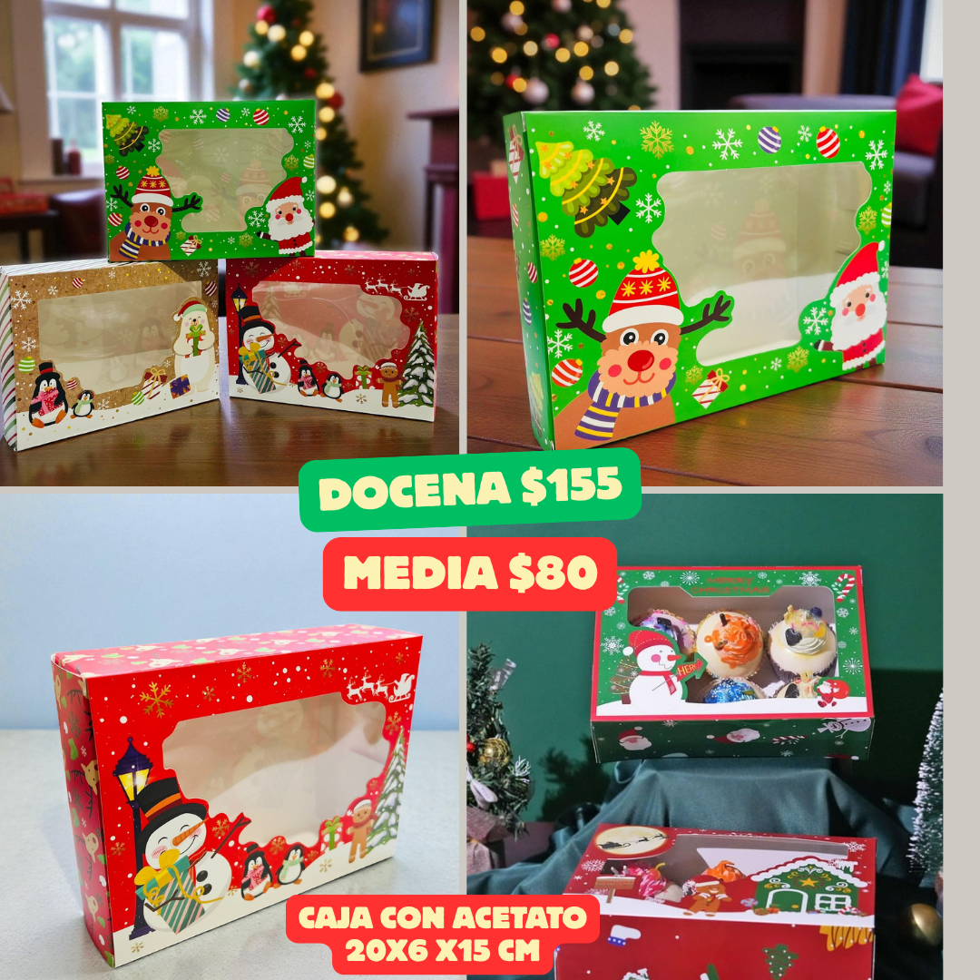 caja navideña con acetato, codigo a907