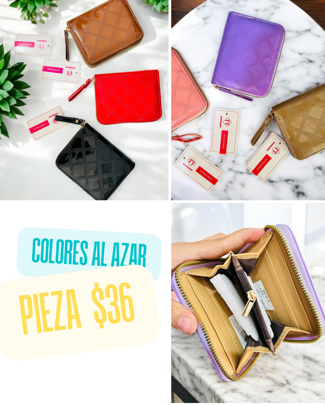 Cartera chica, colores al azar, codigo a196