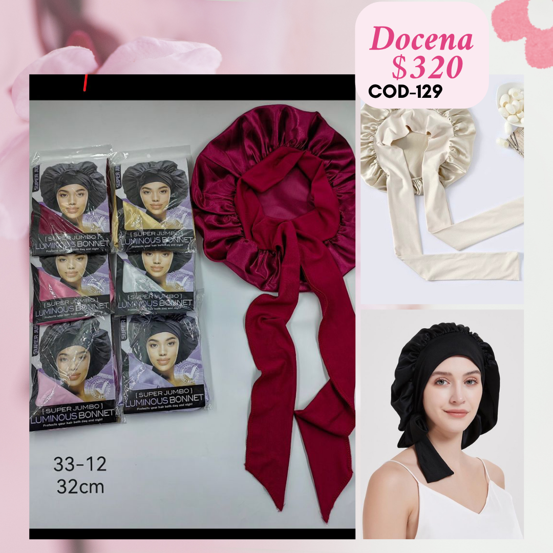 gorro para dormir y cuidar el cabello, docena, codigo a129