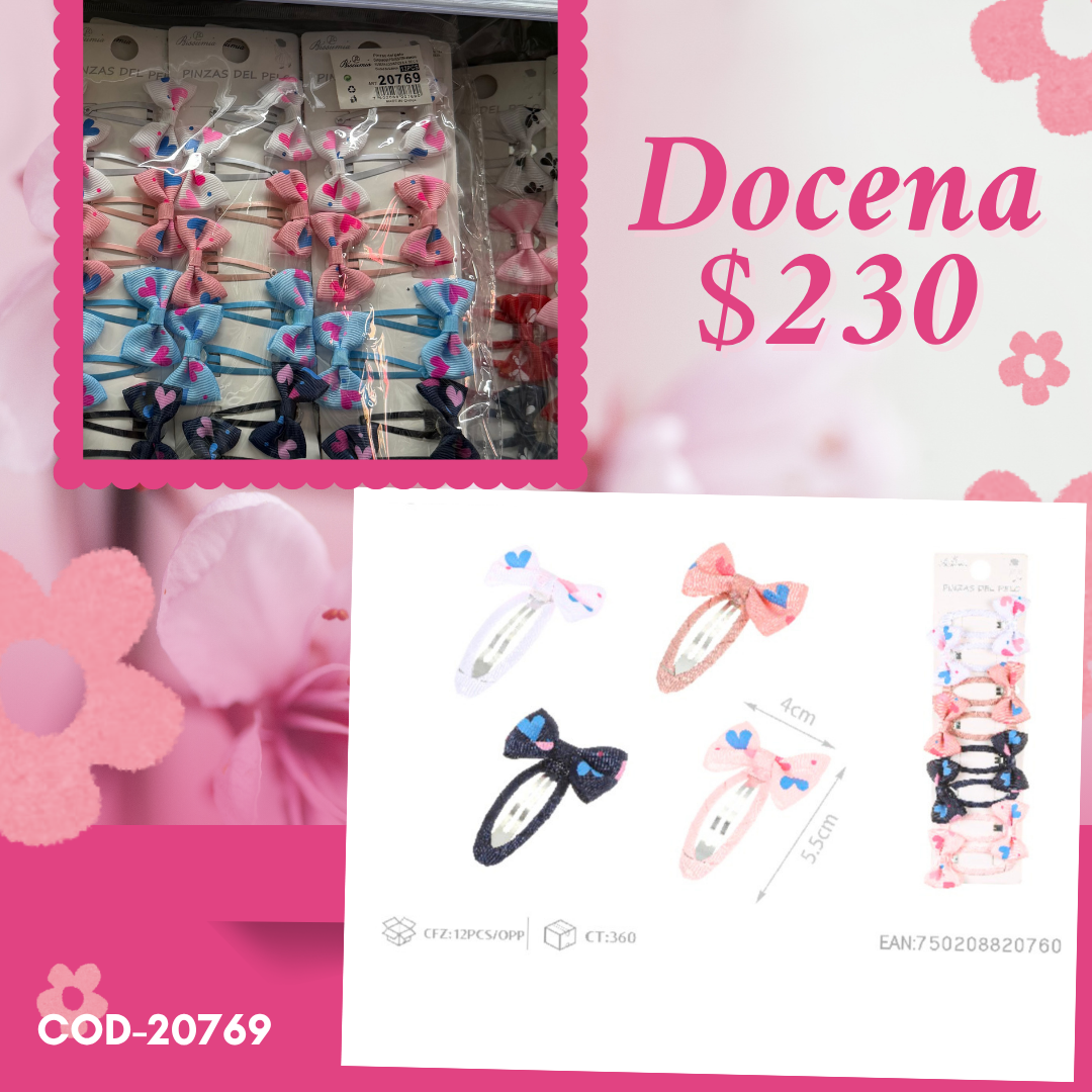 tiras de cucas de moños, 12 sets, codigo 20769