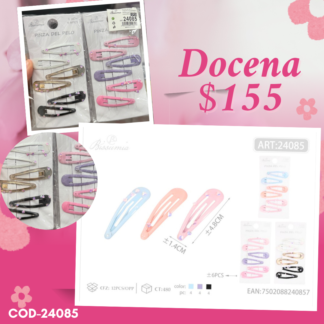 cucas con piedras en set, 12 sets, codigo 24085
