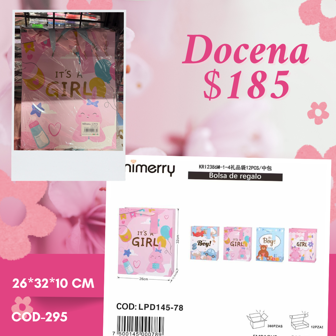 bolsa de baby shower, globos, docena, codigo a295