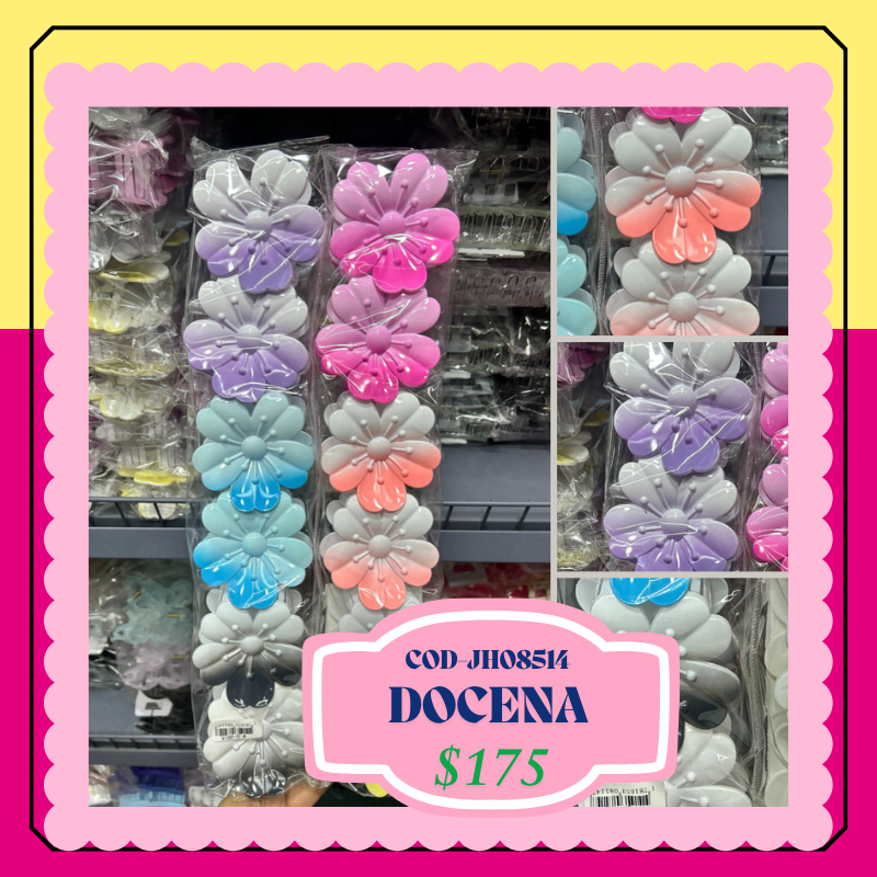 Pinza de flor de colores, código JH08514