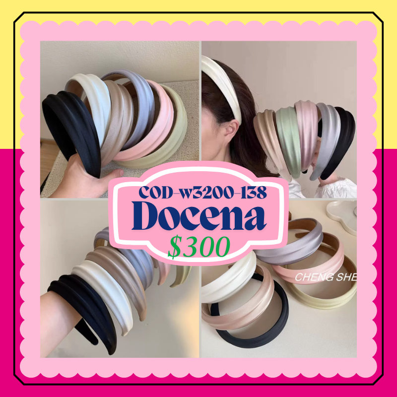diadema satin gruesa, codigo W3200-138