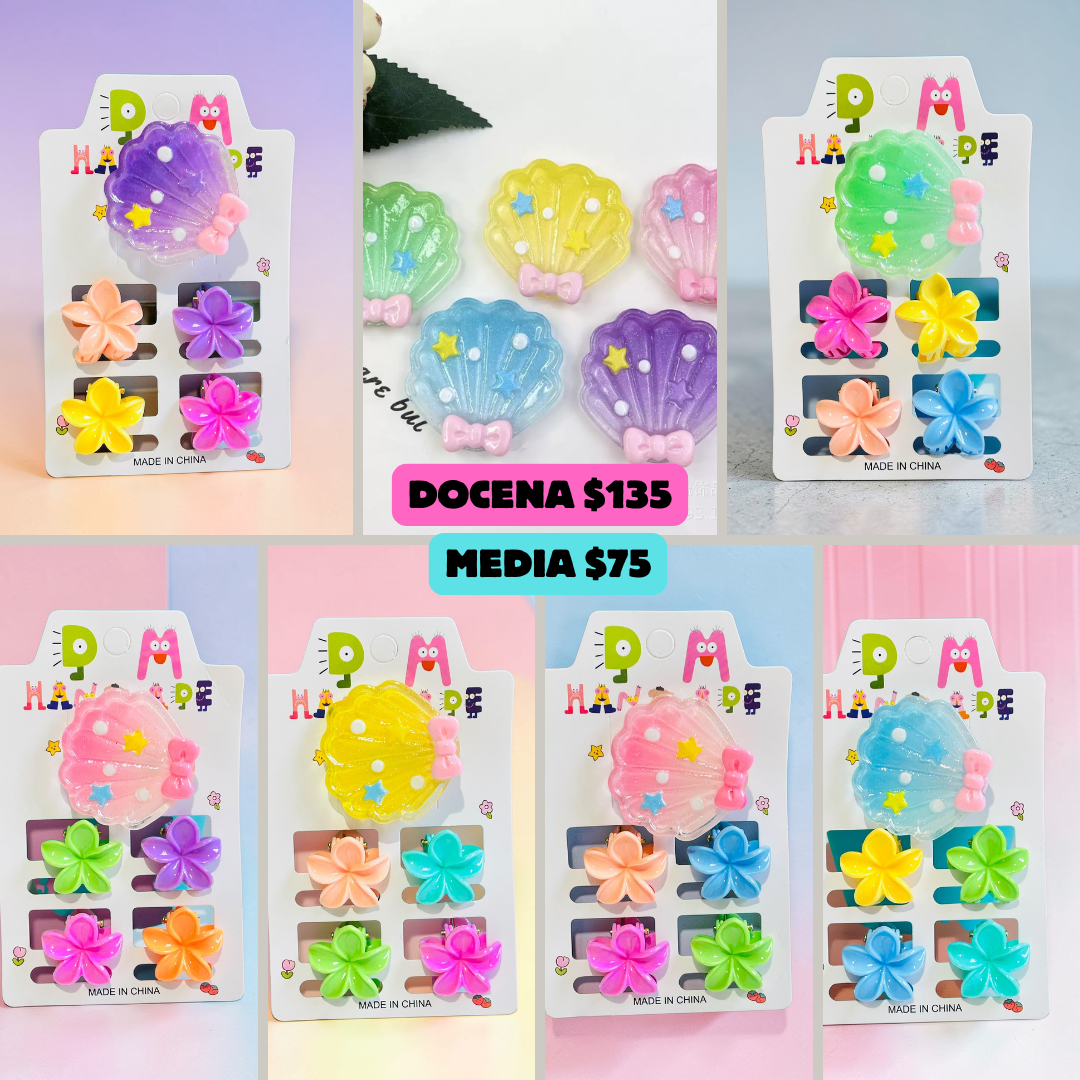 mini pinzas con pasador de Conchita de Colores, codigo a41