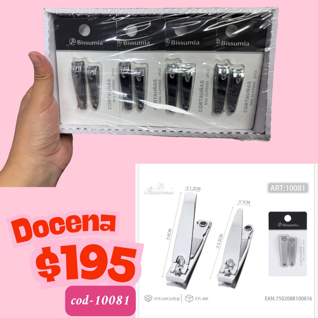 cortaúñas en par, 12 pares, codigo 10081
