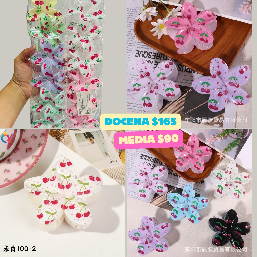 pinza hawaiana con diseño de cereza, codigo a168