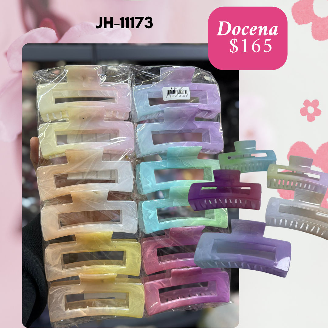 pinza rectangular degradada, docena, codigo jh-11173