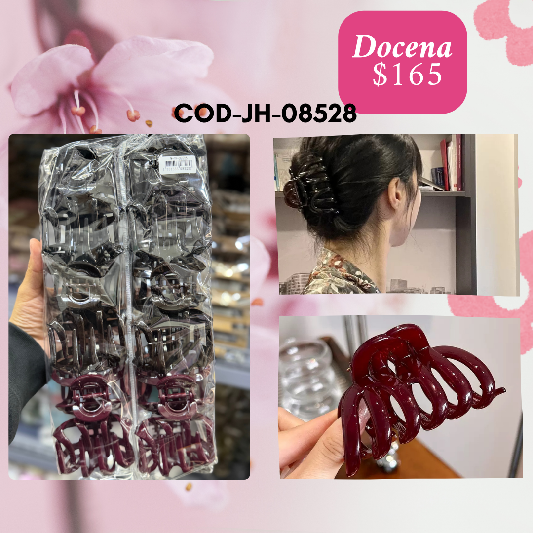 pinza dientes en tonos obscuros, docena, codigo jh-08528