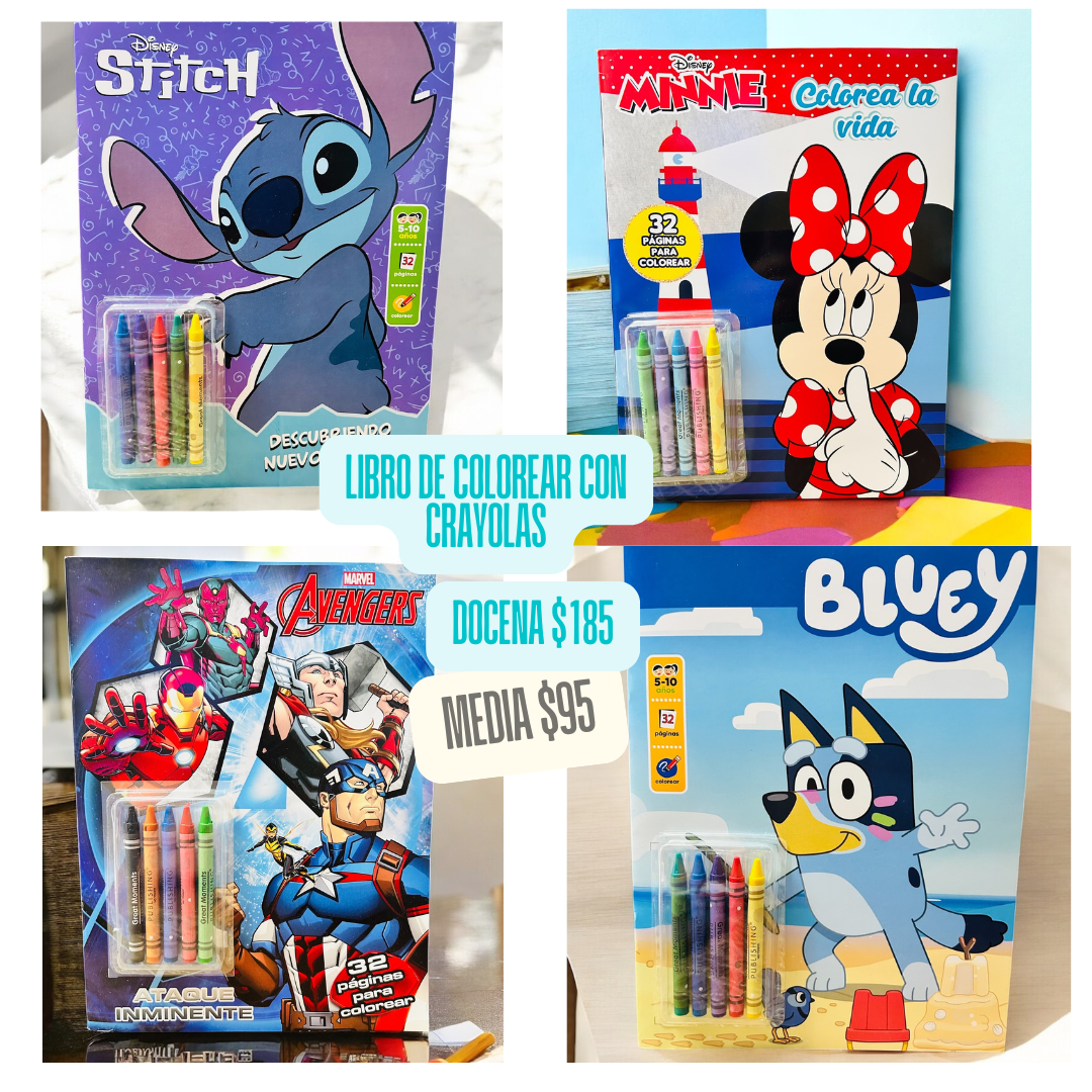 Libros de colorear con crayolas, codigo a153