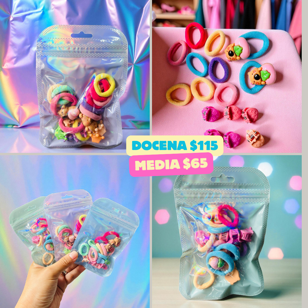 Bolsa de ligas con mini pinza, codigo a4