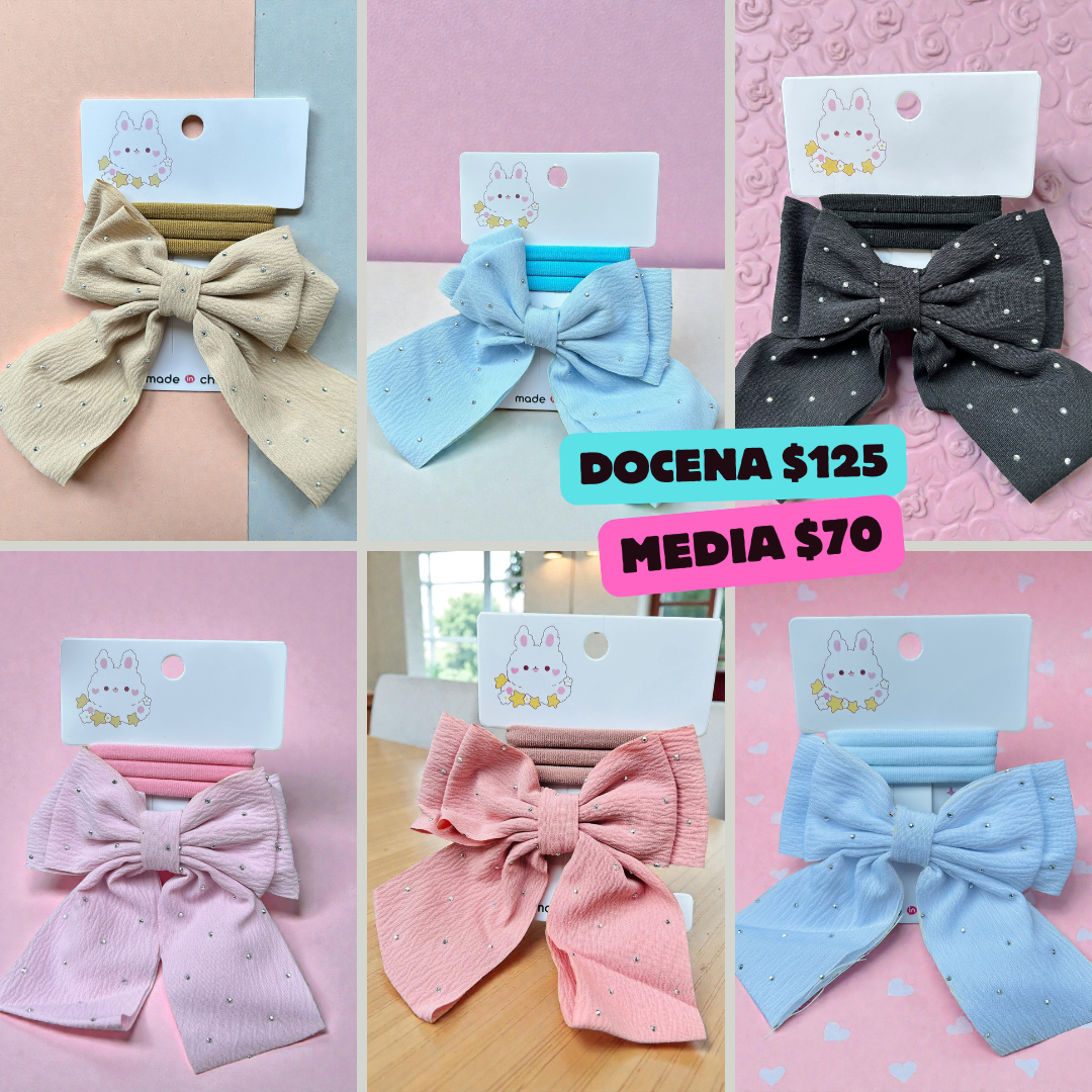 Moño corto con ligas, codigo a94