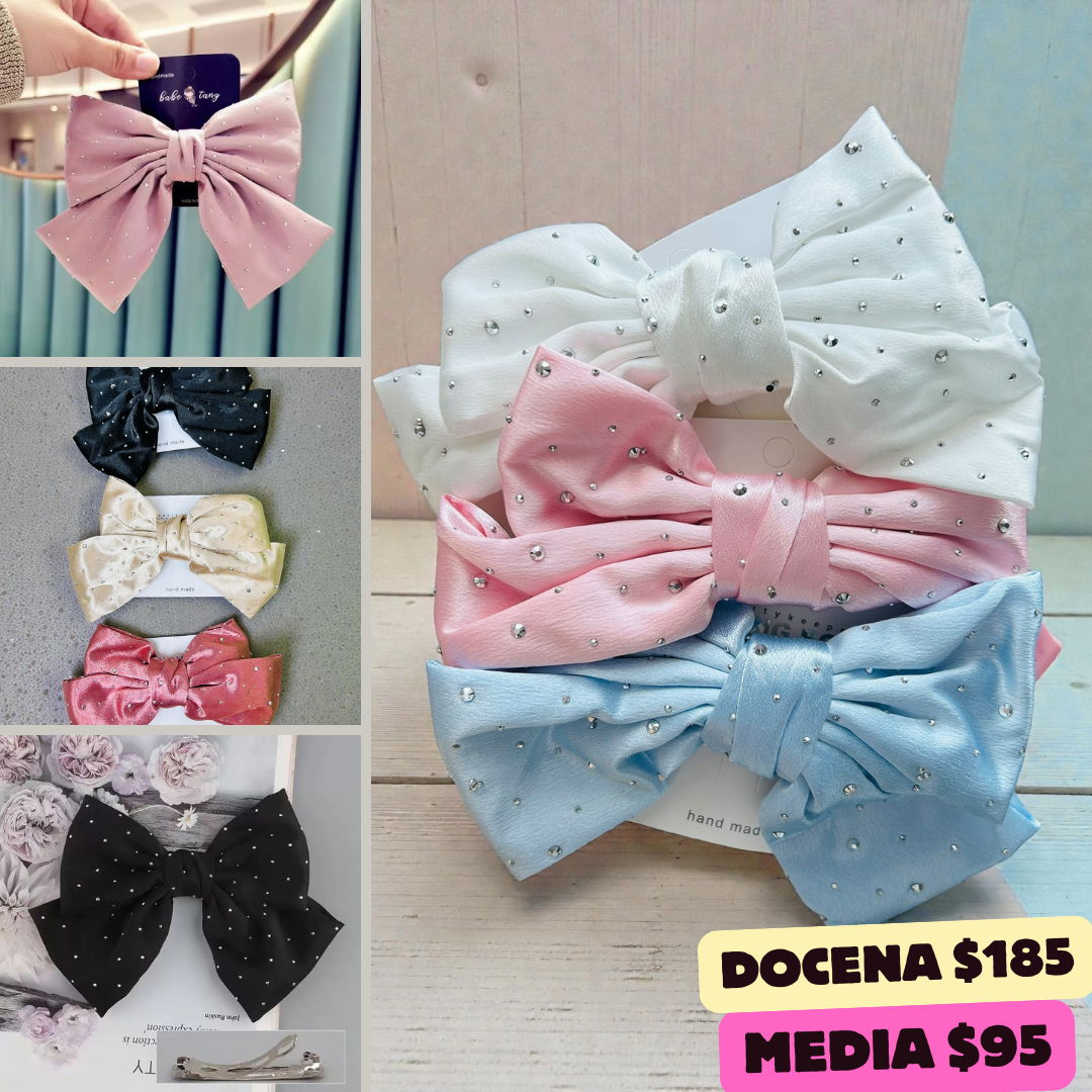 Moño corto con piedra, codigo a39bis