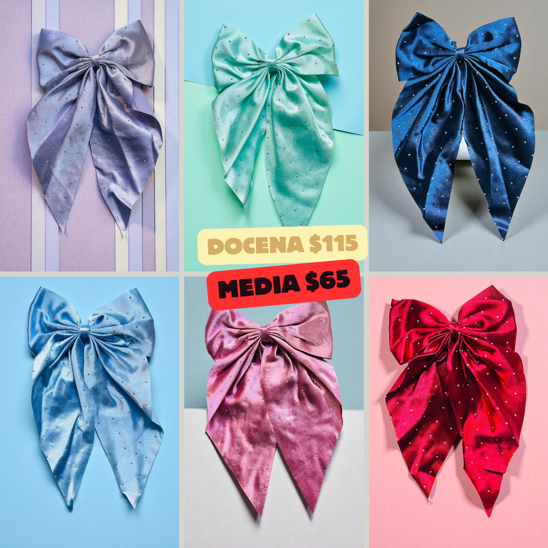 moño satin corto con destellos, codigo a224