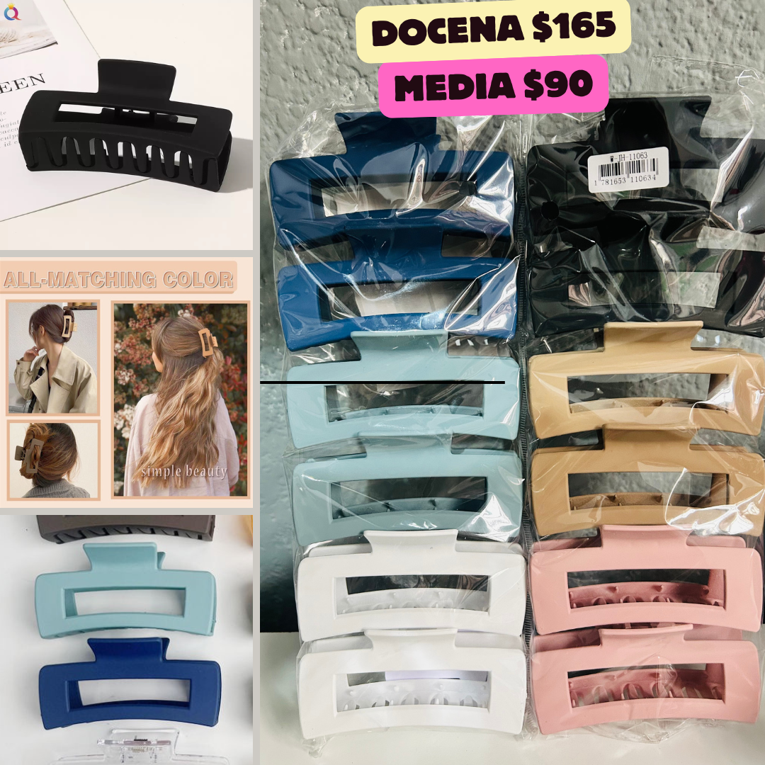 pinza de rectangulo mediana con blanco, codigo a712bis