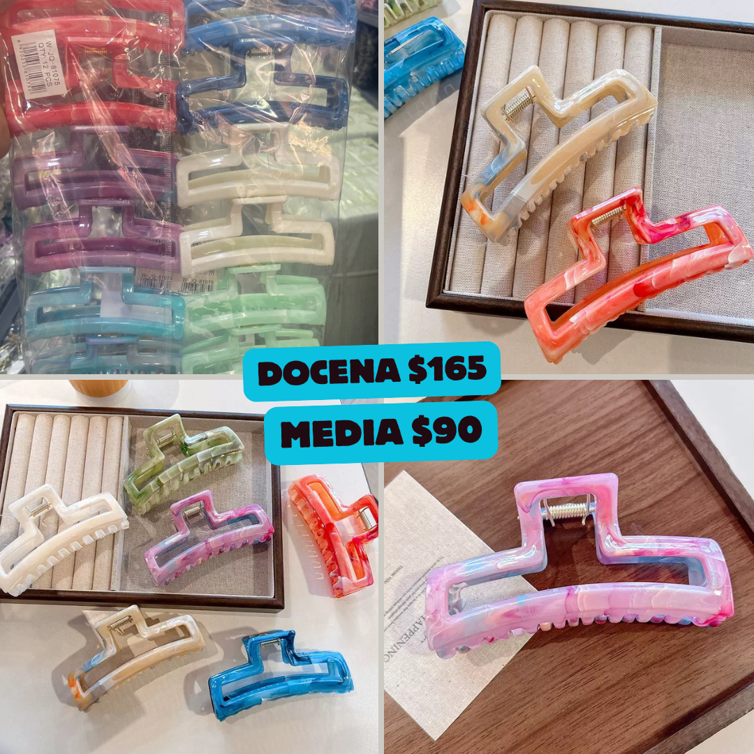 pinza delgada larga de colores marmoleada, codigo a43bis