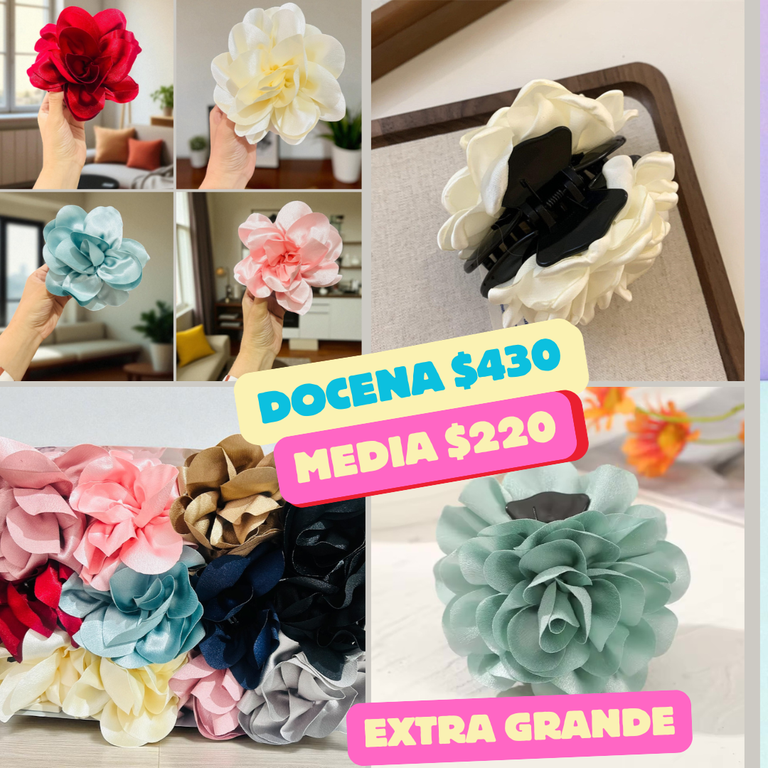 Pinza extra grande de flor de tela codigo a189