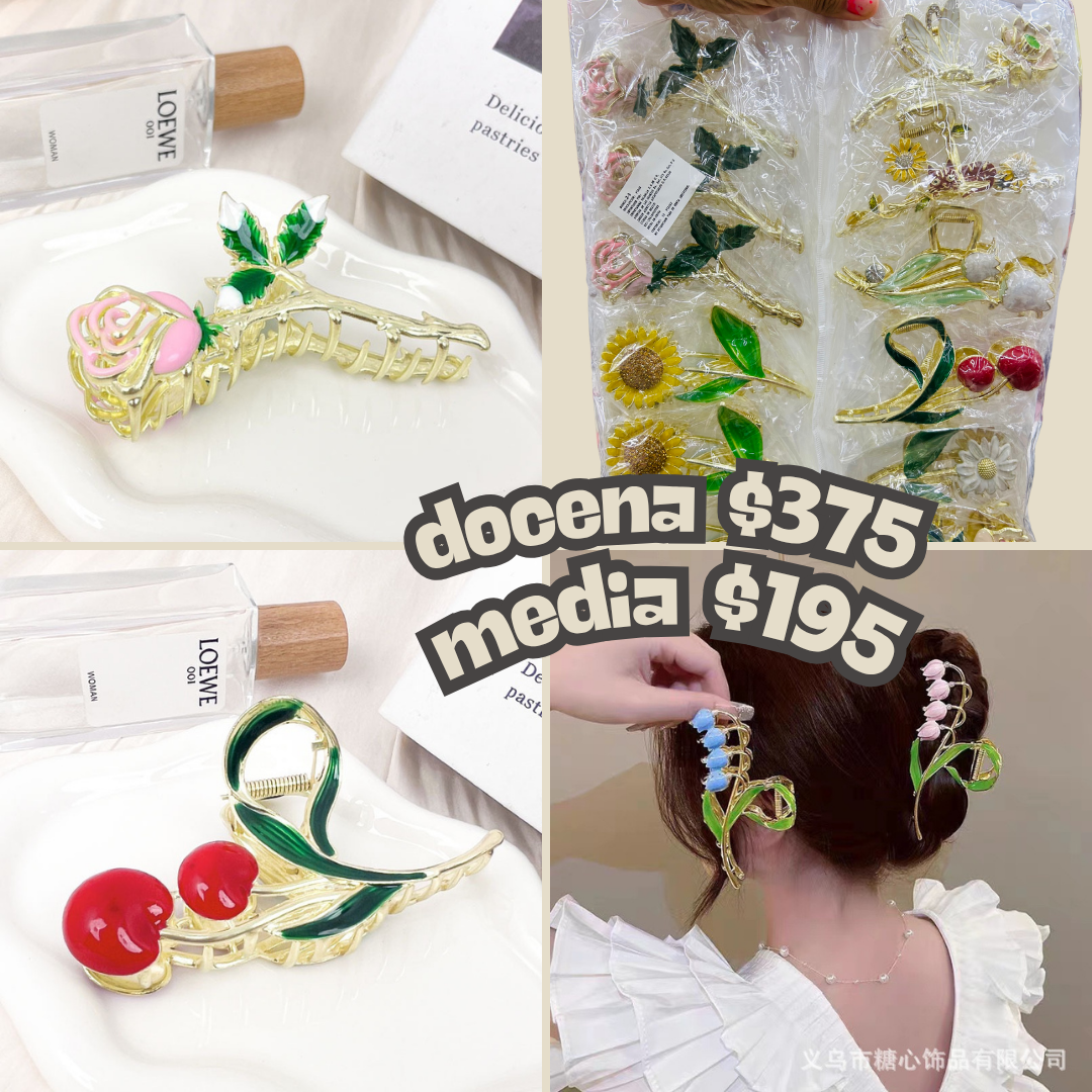 pinza de flores de metal, variada, codigo a269