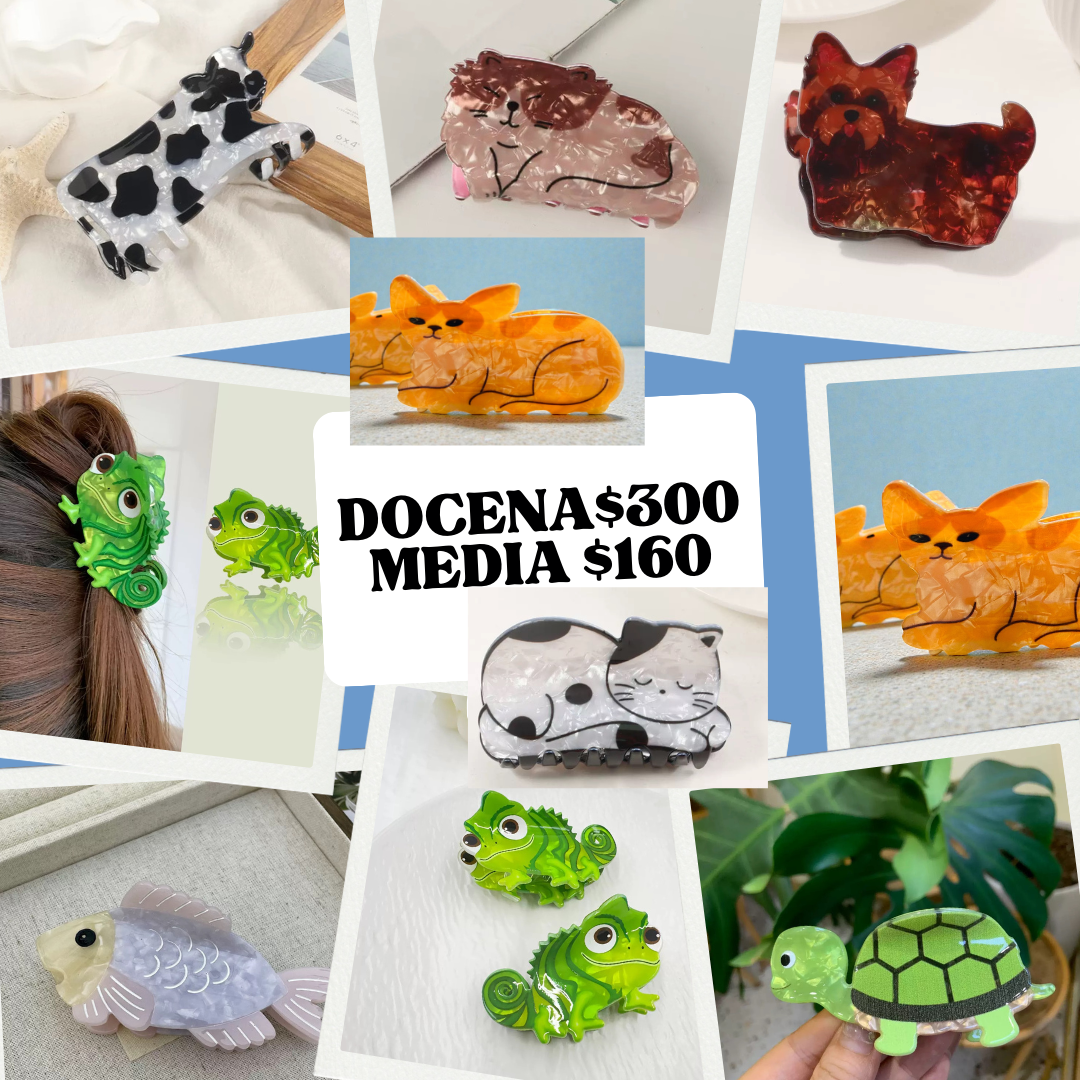 Pinza de animalitos, de acrilico, codigo a41