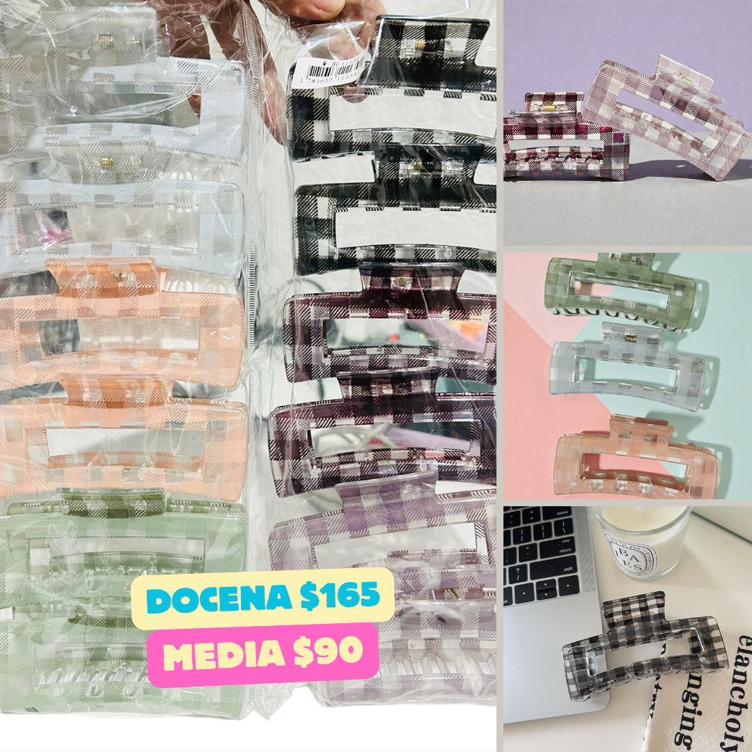 Pinza cuadrada transparente, codigo a302bis