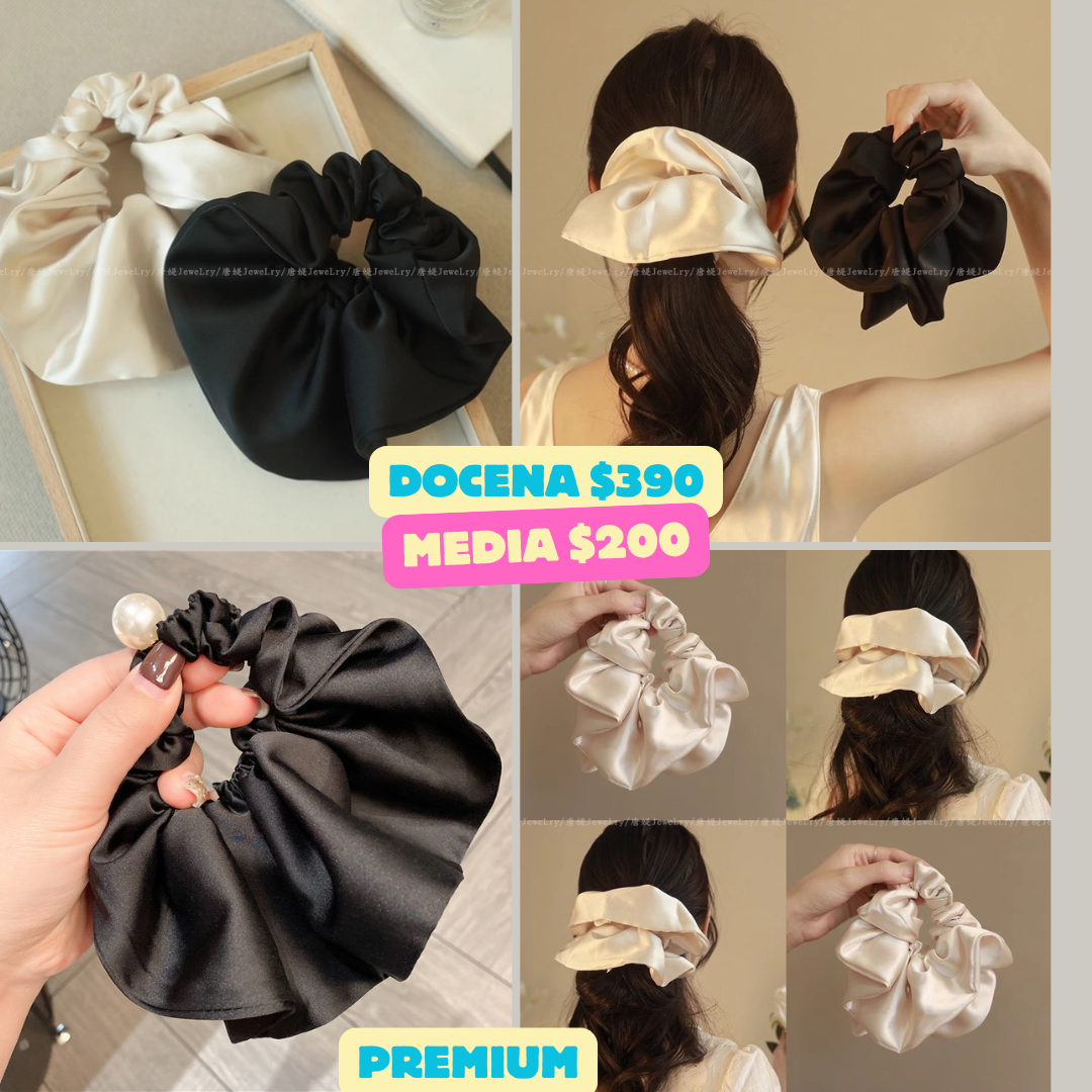 Scrunchie gigante premium, en blanco y negro código a42