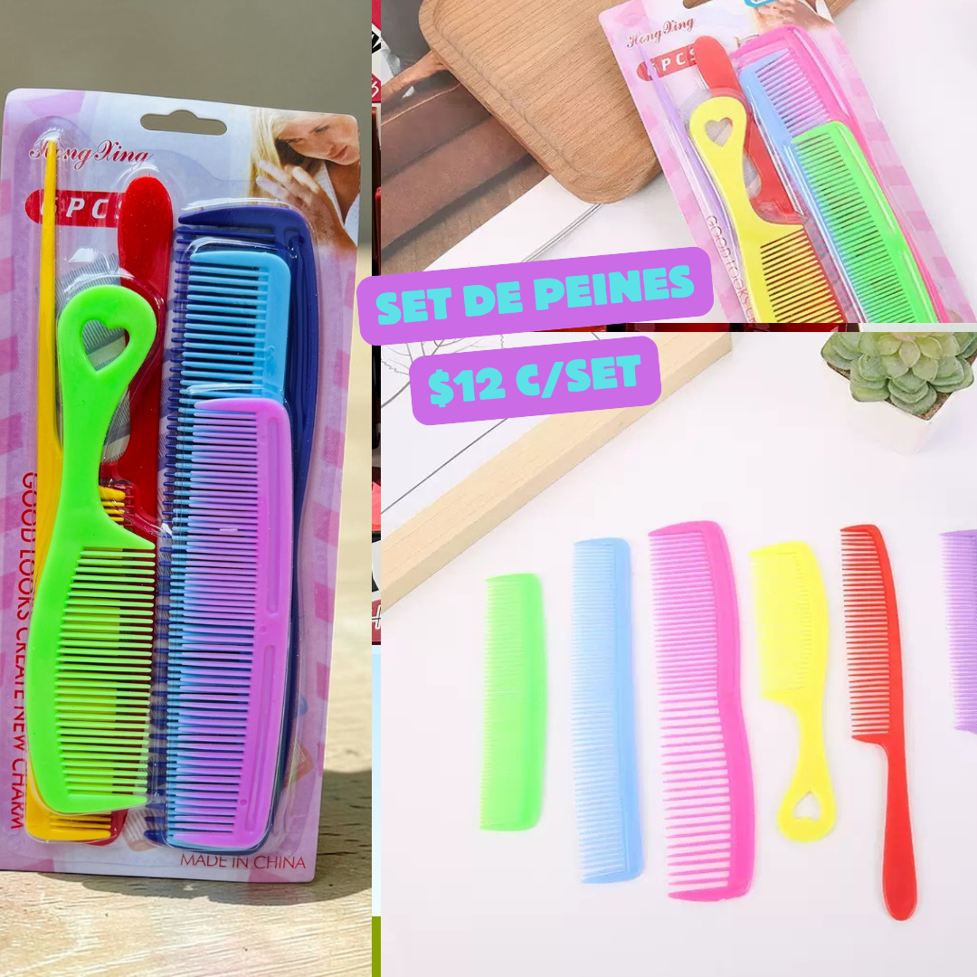 set de peines de colores, codigo a167
