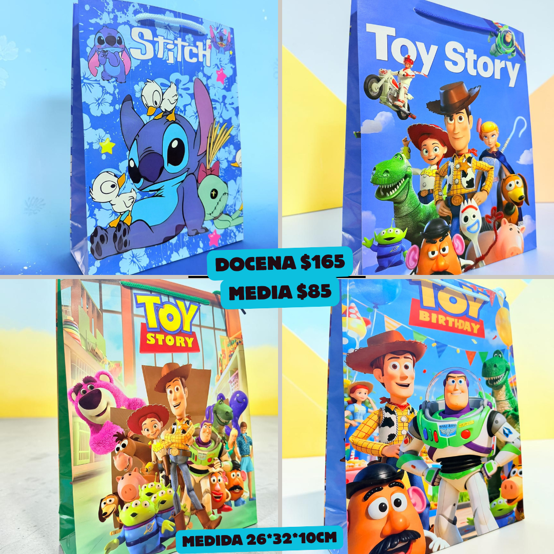 bolsa de personajes disney, medida 26*32*10 cm, codigo a907