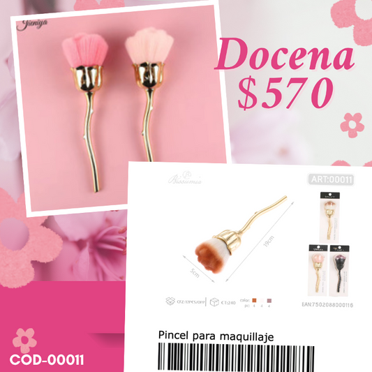 brochas en forma de rosas, docena, codigo 00011