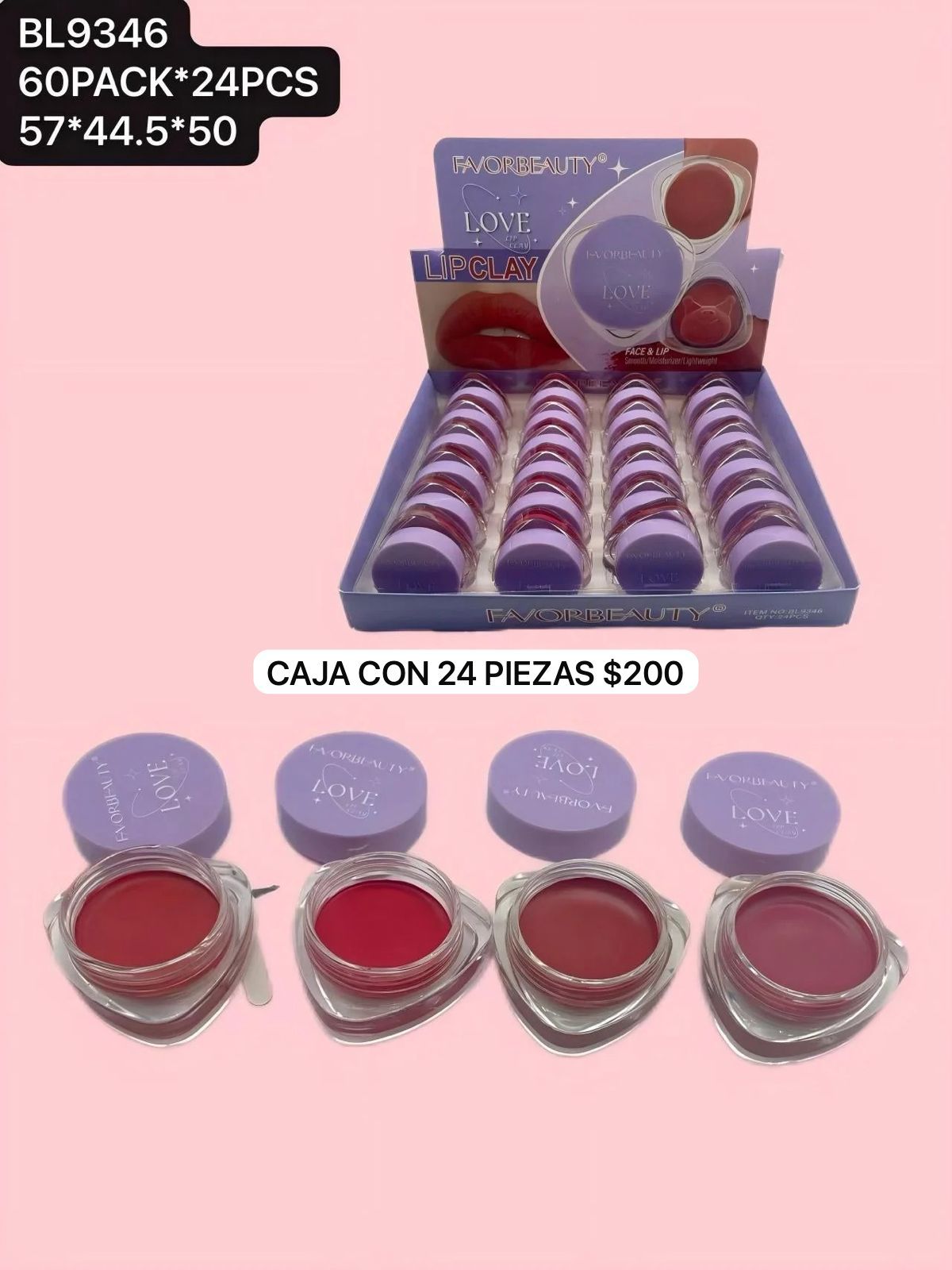 caja con 12 balsamos de color, codigo bl9346