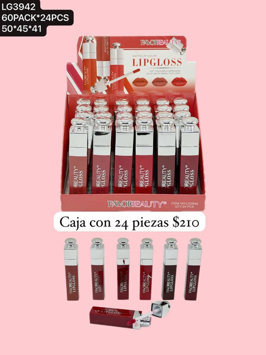 Labial líquido, caja con 24 piezas, código LG3942