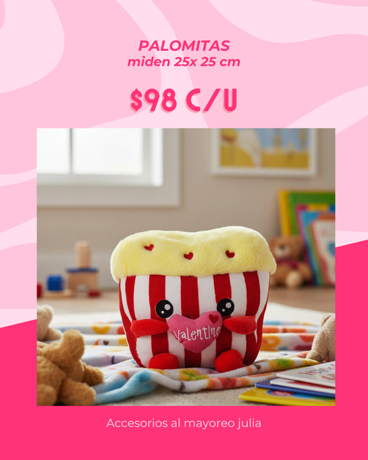 Peluche de palomitas y corazon