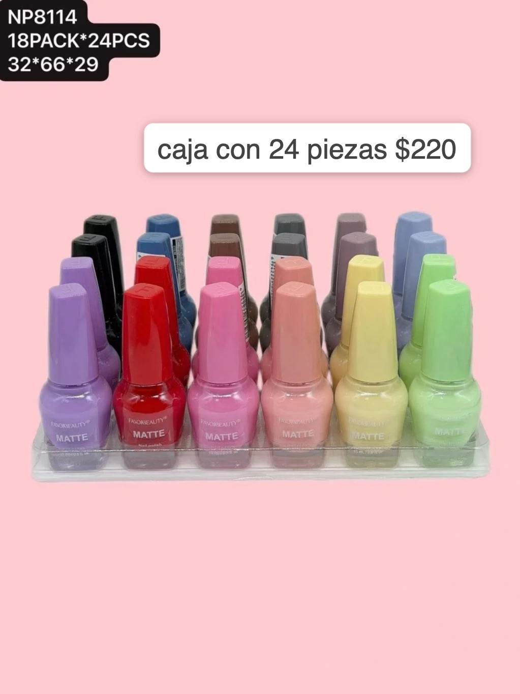 esmaltes, caja con 24 piezas, codigo np8114
