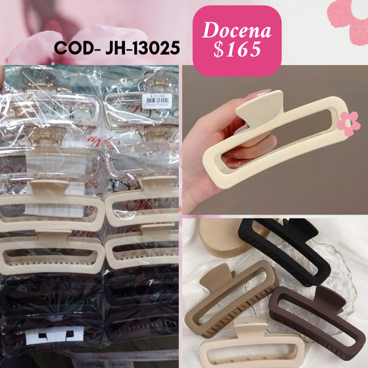 pinza rectangulo grande con hueco, docena, codigo JH-13025