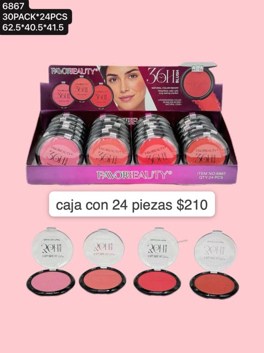rubor en polvo, caja con 24 piezas, codigo 6867