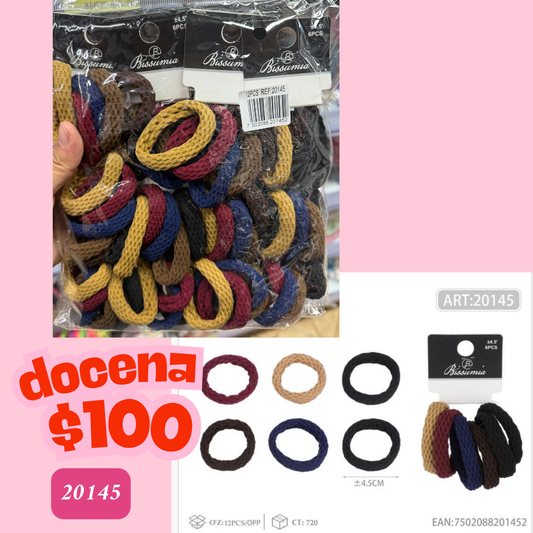 liga con textura de colores de 4.5 cm, 12 sets, codigo 20145