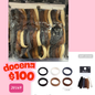 ligas en tonos cafes, de 5.5 cm, 12 sets, codigo 20169