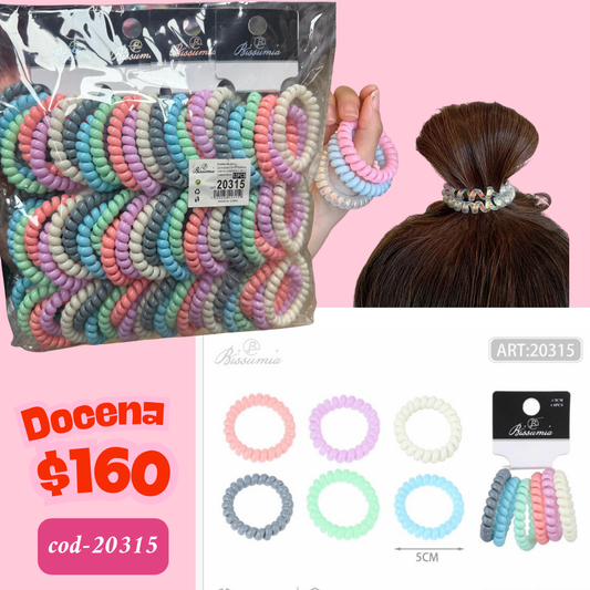 liga de telefono de colores en set, 12 sets, codigo 20315