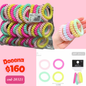 ligas telefono de colores en set, 12 sets, codigo 20323