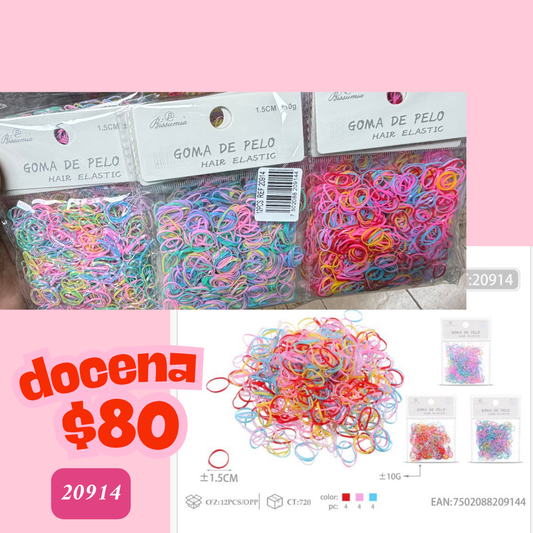 liga latex de colore, docena, codigo 20914