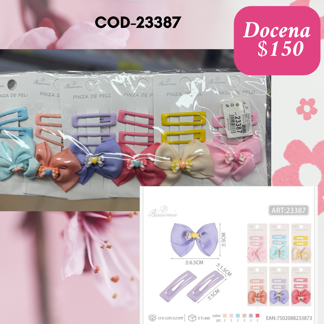 cucas con moño en set, 12 sets, codigo 23387