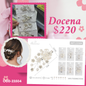 pasadores de perlas para peinados, docena, codigo 23504