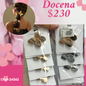 pasadores de metal de mariposa, dorada y plata, docena, codigo 24562