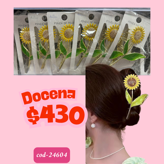 pinza de girasol, de metal, docena, codigo 24604