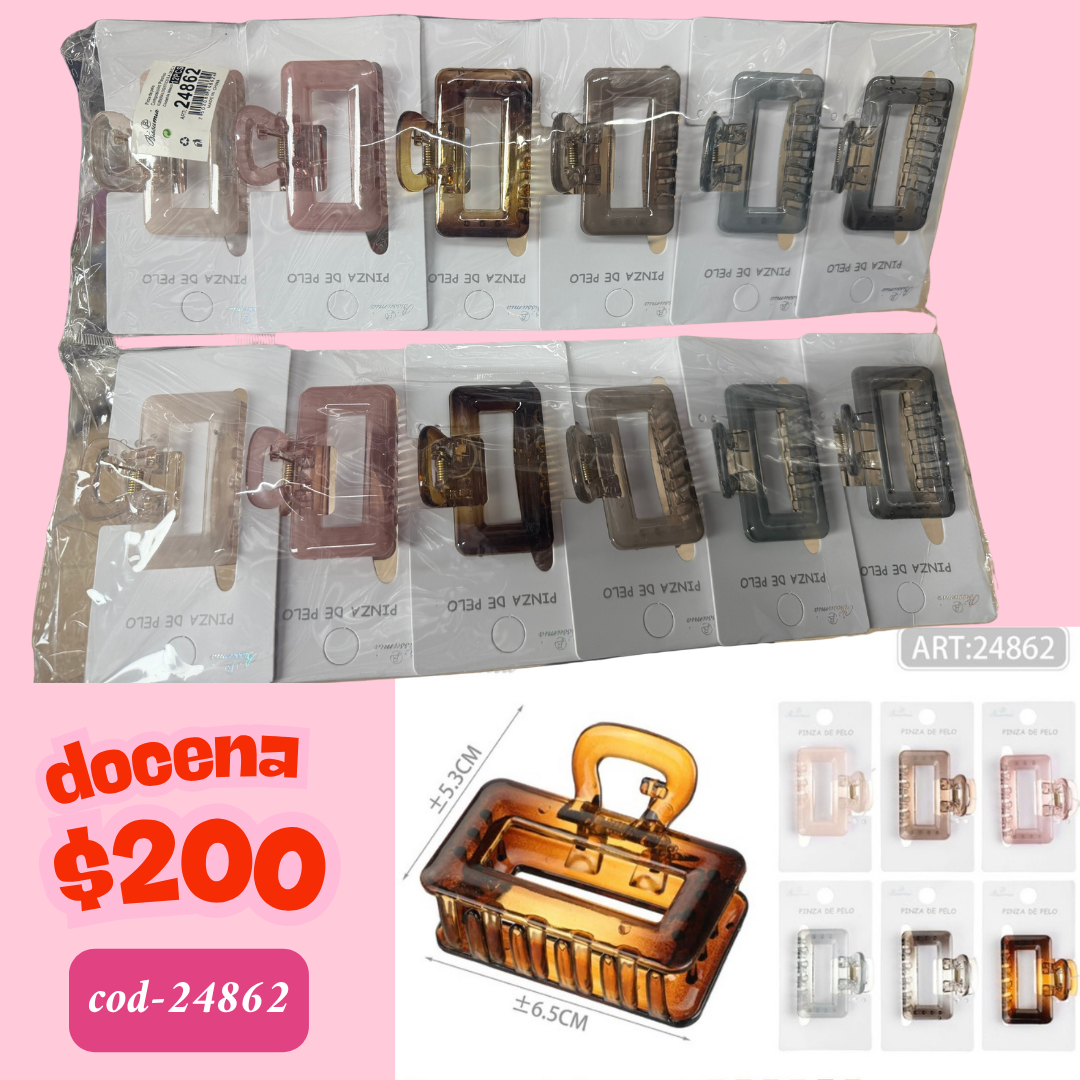 pinza rectangular chica, docena, codigo 24862