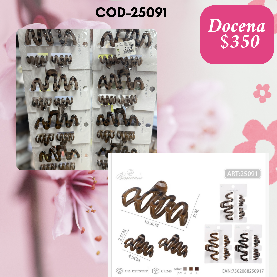 pinzas de gusano en set de 3 pinzas, 12 sets, codigo 25091